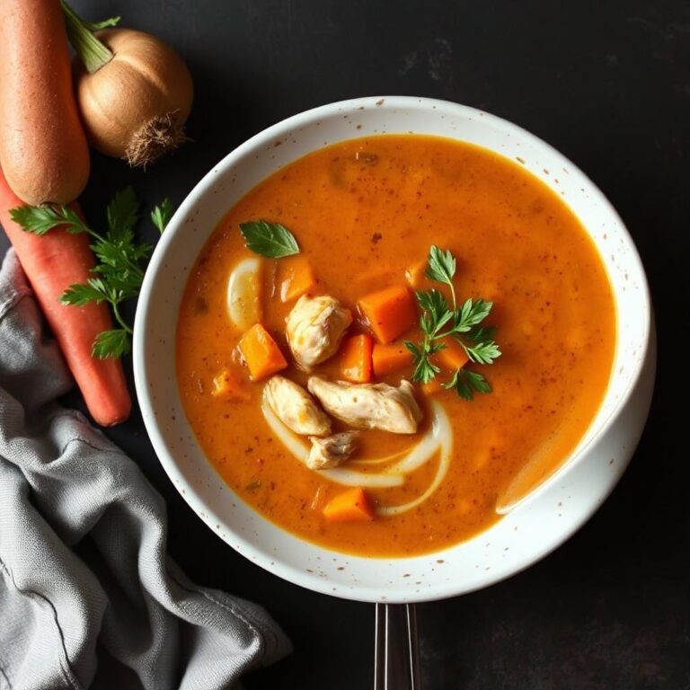Carrot, Sweet Potato, & Chicken Soup Recipe Featured Image